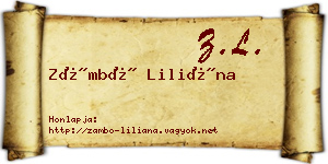 Zámbó Liliána névjegykártya